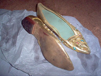 Vintage  shoes -gold with pearls