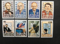 TIMBRES, SÉRIE COMPLÈTE, ANTIGUA 1984, PRÉSIDENTS, 8 timbres.
