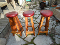 Three Country Looking Bar Stools.