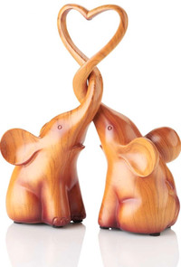 Signals Loving Wooden Elephants Figurines