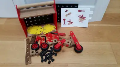 IKEA BYGGA Wood Building Set w/Manual,Case-$10, View more