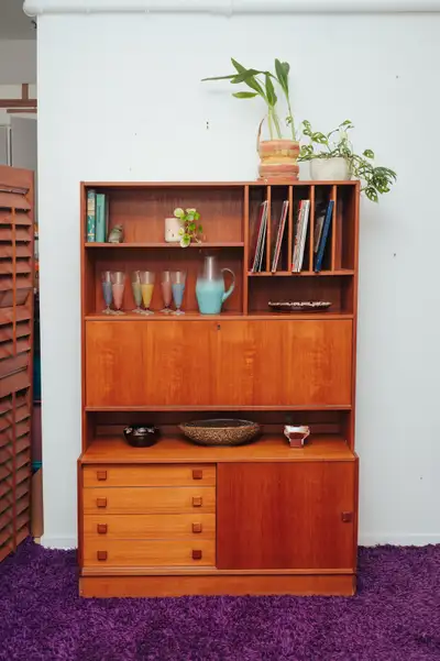 Domino Møbler Teak Wall Unit with Record Storage, View more