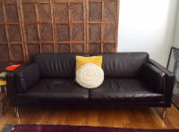 Dark Brown Leather Sofa (2.5 Seater)