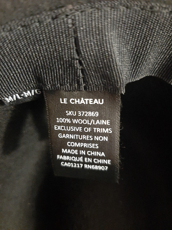 Panama Hat - Le Chateau - 100% Wool - Black in Men's in Kingston - Image 3