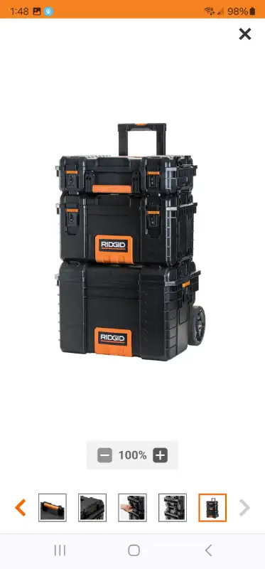 RIDGID Packout 22" Medium Parts Organizer Pro Waterproof ToteNew in Tool Storage & Benches in Windsor Region - Image 3