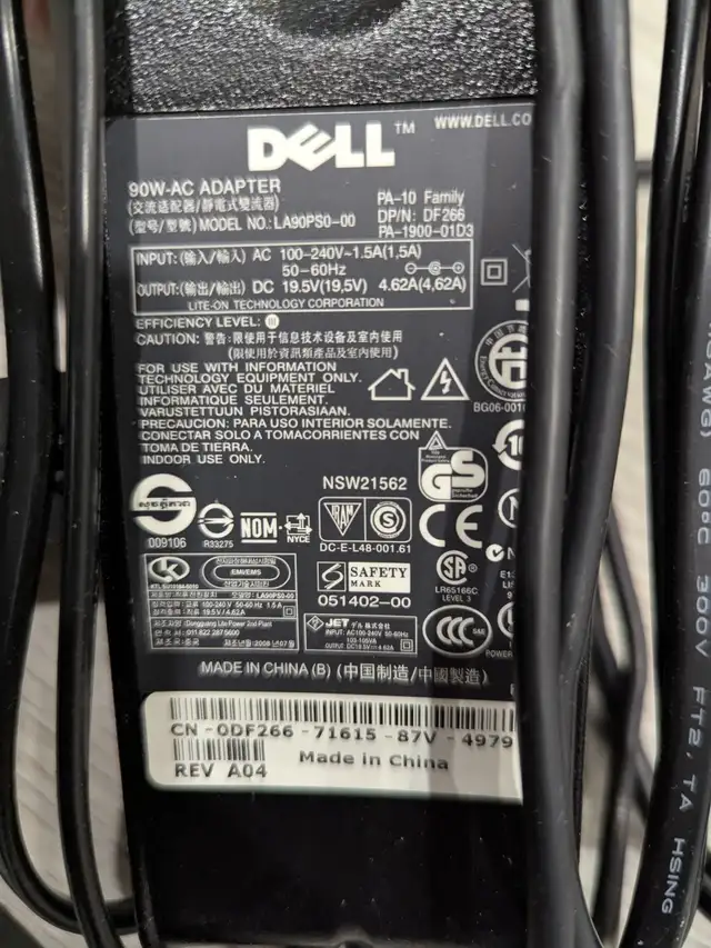 Dell PA10 90 watts power adaptor for latitude laptop in Laptop Accessories in Markham / York Region - Image 3