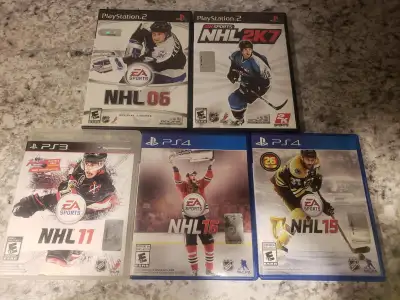 used in good condition PS2 PS3 PS4 NHL games $5 each, cash only