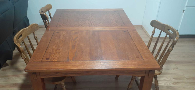 Hard wood table and chairs.  in Dining Tables & Sets in Thunder Bay