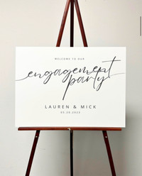 engagement party welcome sign | minimal & sleek