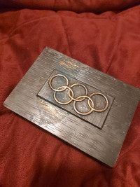 Vintage heavy copper Olympics box handmade 