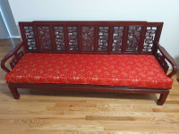 Chinese red wood bench