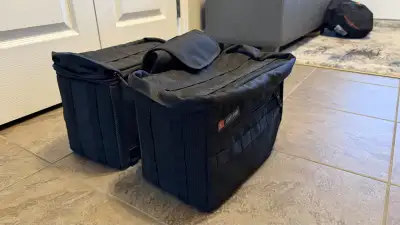 These are Street Division Viking saddlebags, designed to add stylish and practical storage to your m...