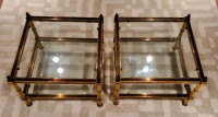 PAIR OF MCM BRASS SIDE TABLE