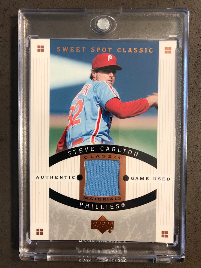 Steve Carlton Sweet Spot Classic Game Used Jersey Card  in Arts & Collectibles in Markham / York Region