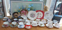 GORGEOUS VINTAGE JAPANESE /ENGLISH BONE CHINA CUPS WITH SAUCERS