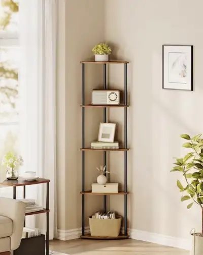 Corner shelf - rustic brown - brand new, assembled, View more