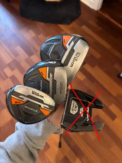 Driver: 40 5W: 40 Hybrid: 20 Putter: 100 SOLD Will sell individually.