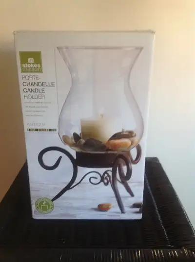 CHANDELIER BOUGEOIR NEUF GLOBE EN VERRE, CANDLESTICK, View more