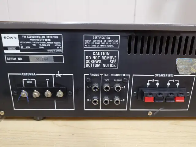 Vintage Sony  Receiver Model STR-1800 " VERY RARE" in Stereo Systems & Home Theatre in Mississauga / Peel Region - Image 9