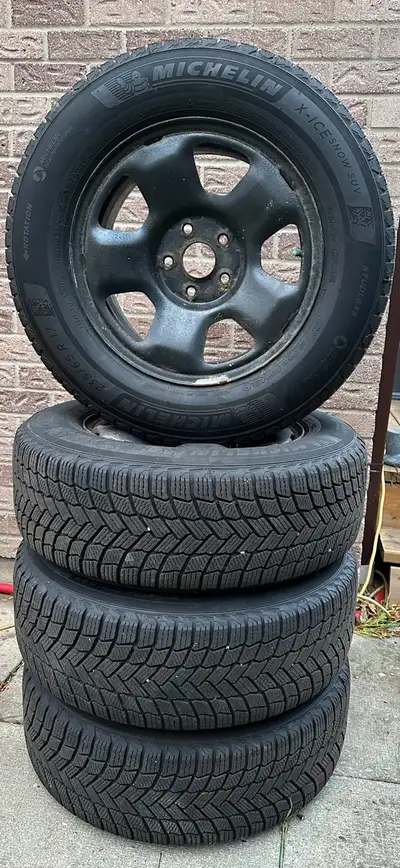 Michelin X-Ice Snow SUV Tires P235/65R17 108T XL Extra Load Tires and alloy rims (5×120mm bolt patte...