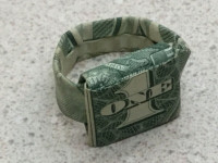 Origami Ring.  Real $1 US Dollar Bill.  Approx size 5 1/2 to 6