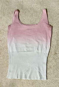 Pink to White Ombré Tank Top Size : XS