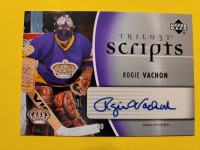 Rogie Vachon (Los Angeles Kings) autographed hockey card