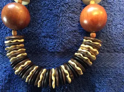 Unique Handcrafted Unisex BOLD ORGANIC BEADED NECKLACE-New Condi, View more