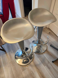 2 x Bar stool adjustable light grey