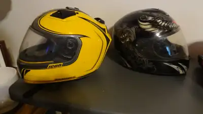 2 used helmets good condition