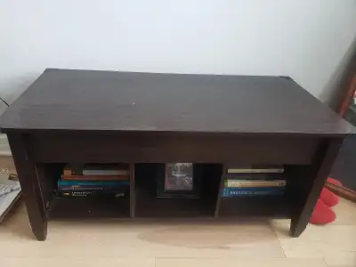 Lift Top Coffee Table with Hidden Storage Compartment, View more