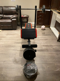 Gym bench plus weights 