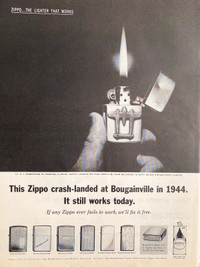 1962 Zippo Lighter Bougainville ‘44 Original Ad 
