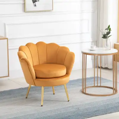 Heavy duty Modern Accent Chair, Velvet-Touch Fabric Leisure Club, View more