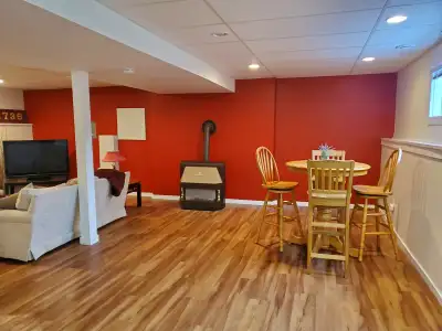 Bright  One Bedroom Fully Furnished Basement Suite For Rent