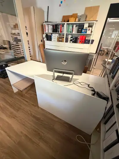 Modern Office Desk with White Panel, View more