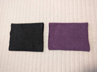 9 inch neck warmers - black and purple