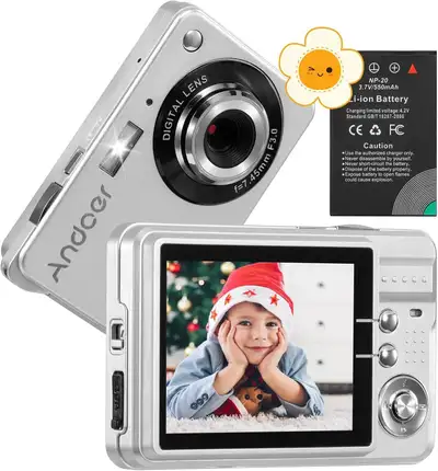Andoer 4K Digital Camera 50MP IPS Screen 16X Zoom Autofocus Pink, View more