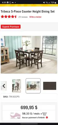 Dining room table and 4 chairs 
