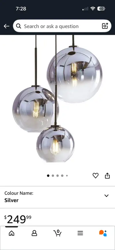 Silver Pendant Light, View more