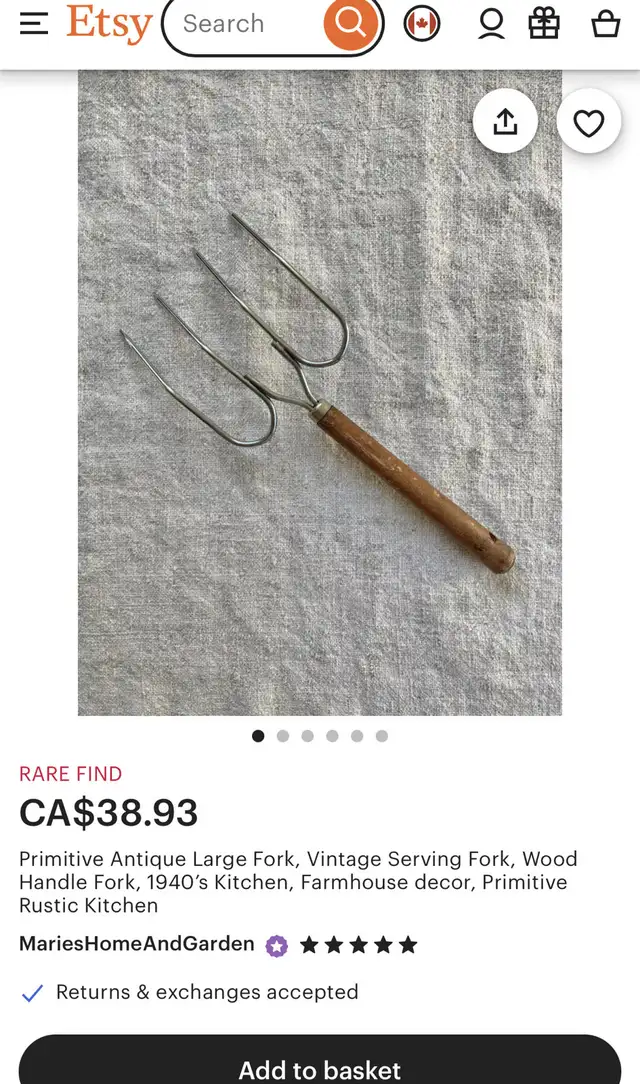 Antique  primitive Serving Fork, , 1940’s64711645438209121