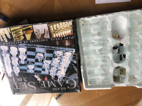 glass 3 in one chess game set