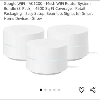 Google Wifi AC1200 3-Pack Mesh Router System, View more