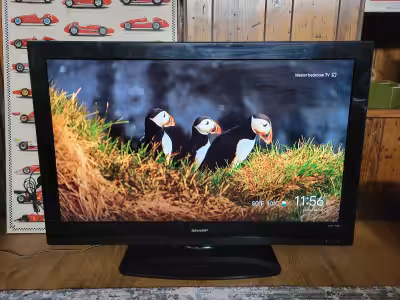 A 42" LED TV Sharp TV perfect for gaming. You will get a Google Chromecast for streaming included (C...