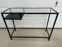Ikea VITTSJÖ Black metal frame laptop table w/ glass top