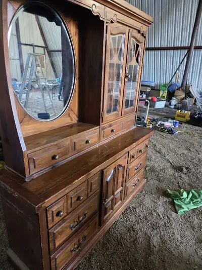 Victoriaville dresser and cabinet with mirror, View more