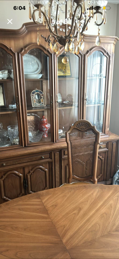 Traditional Wood Dining Room Set with China Cabinet and Table, View more