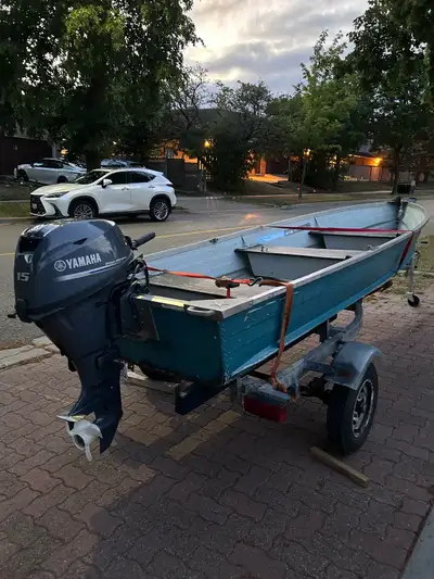 Almost new Yamaha 15 hp four stroke electric start engine ($3500) just installed this year, just had...
