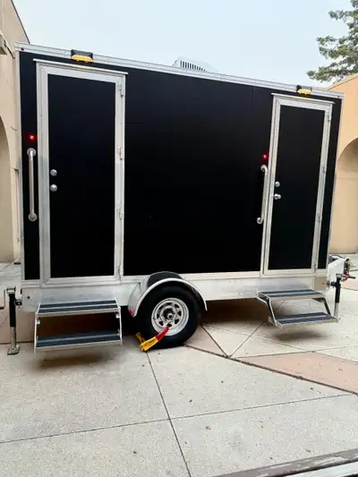 luxury 2-station washroom trailer is available for short or long-term rental, ideal for events, job...