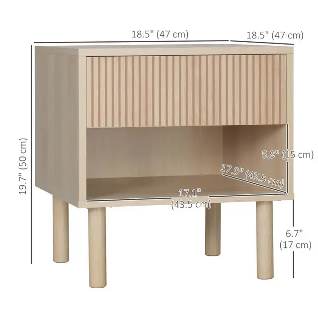 Modern Nightstand, Side Table with Storage Shelf and Drawer in Dressers & Wardrobes in Markham / York Region - Image 2